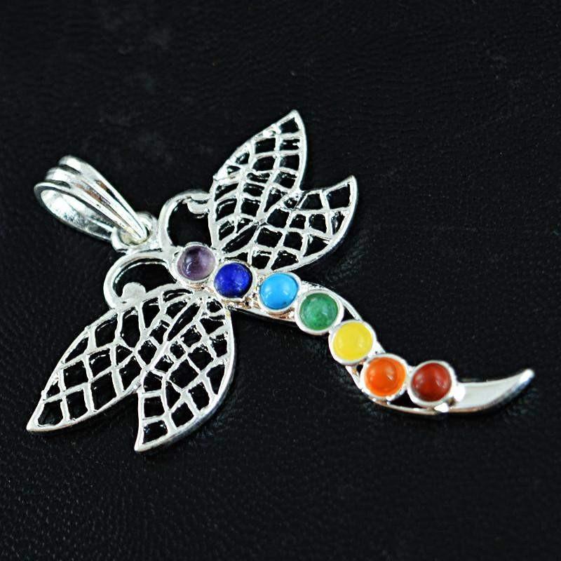 gemsmore:Natural Butterfly Seven Chakra Healing Pendant