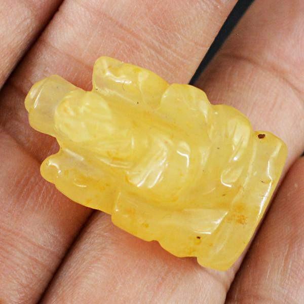 gemsmore:Natural Carved Ganesha Yellow Aventurine Gemstone