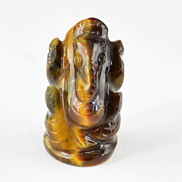 gemsmore:Natural Carved Golden Tiger Eye Ganesha Gemstone