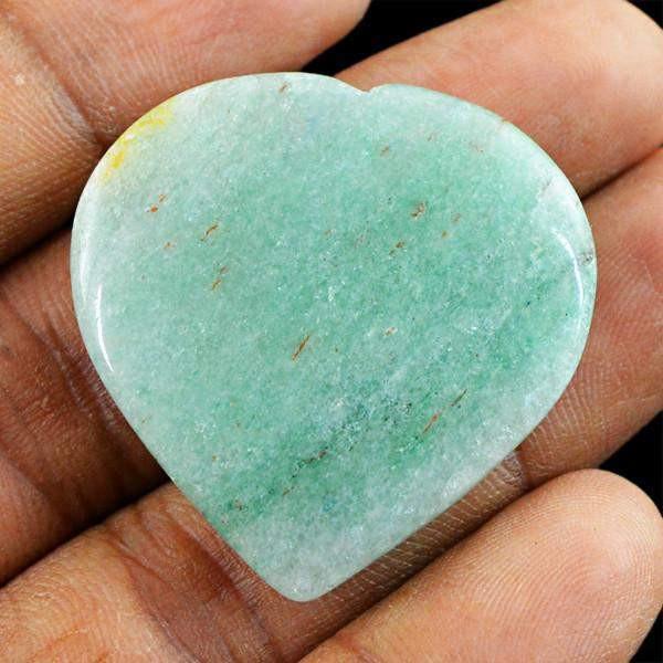 gemsmore:Natural Carved Heart Shape Green Aquamarine Genuine Gemstone