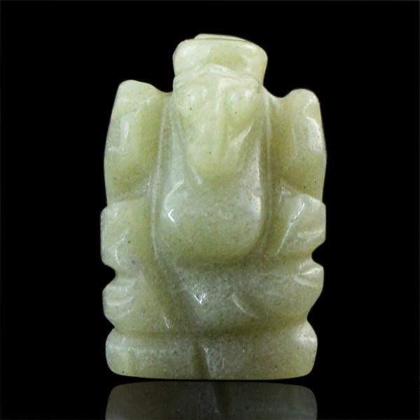 gemsmore:Natural Carved Lord Ganesha Green Aquamarine Gemstone