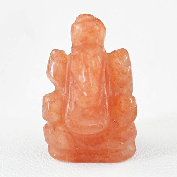 gemsmore:Natural Carved Orange Aventurine Ganesha Gemstone