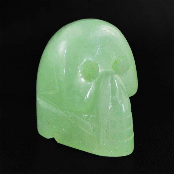 gemsmore:Natural Carved Skull Green Aquamarine Gemstone