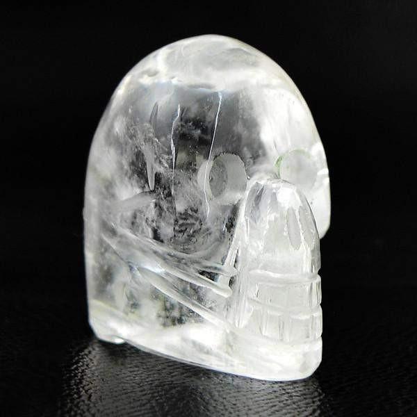 gemsmore:Natural Carved Skull White Quartz Gemstone