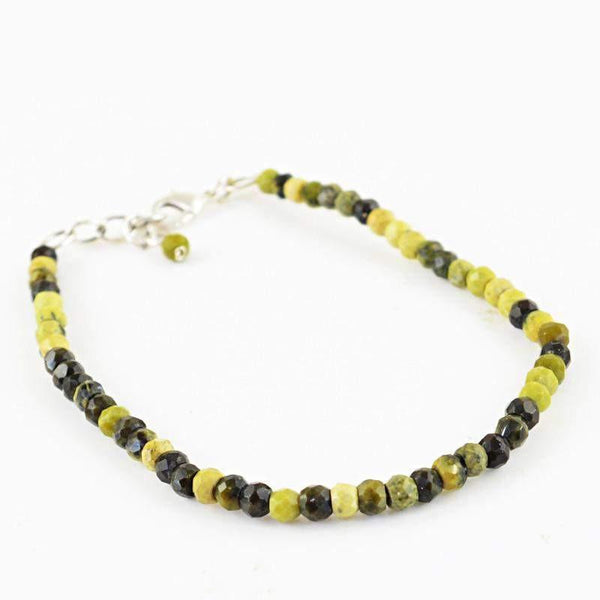 gemsmore:Natural Cat's Eye Bracelet Round Shape Faceted Beads