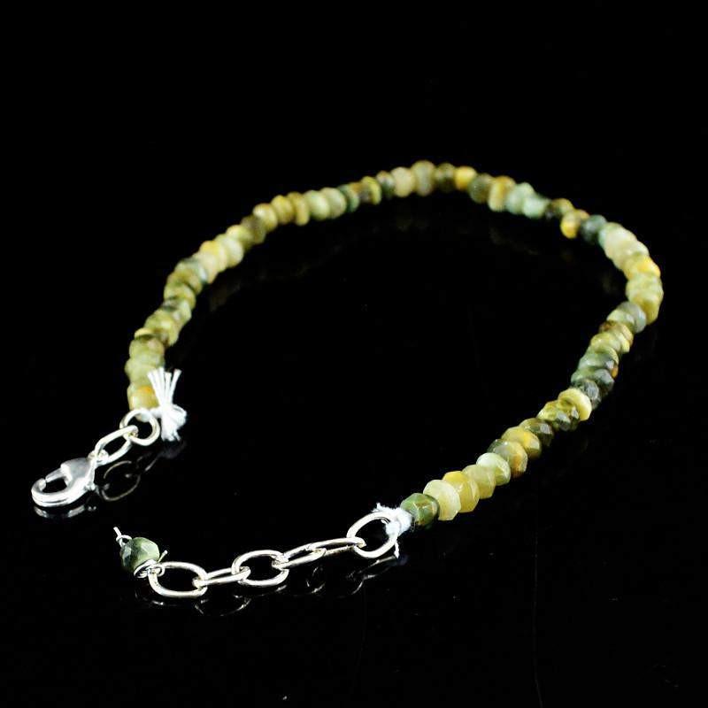 gemsmore:Natural Cat's Eye Bracelet Untreated Round Faceted Beads