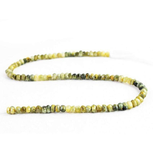 gemsmore:Natural Cat's Eye Drilled Faceted Beads Strand