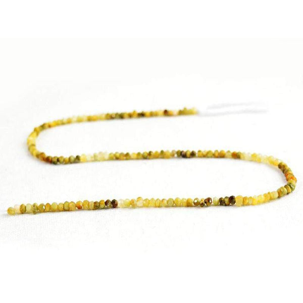 gemsmore:Natural Cat's Eye Faceted Untreated Beads Strand