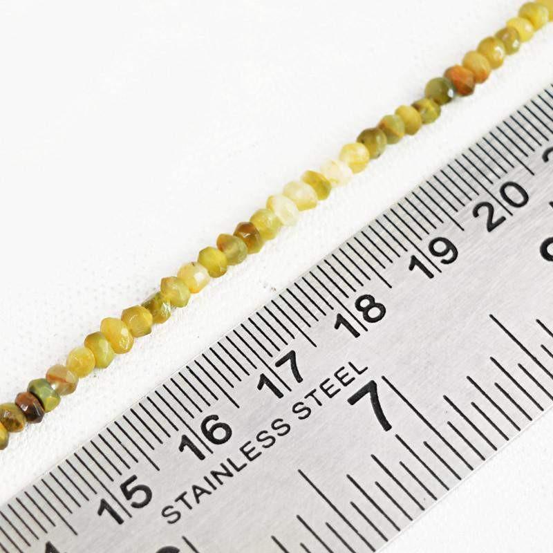 gemsmore:Natural Cat's Eye Faceted Untreated Beads Strand
