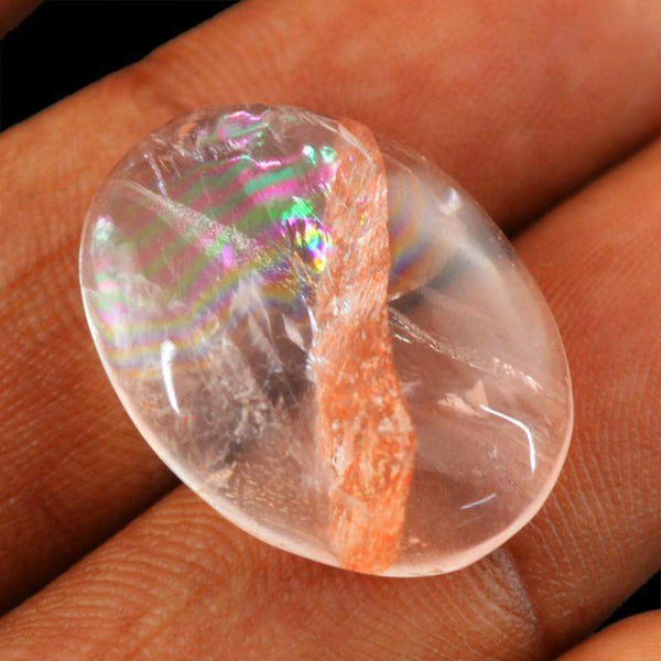 gemsmore:Natural Cherry Quartz Oval Shape Loose Gemstone