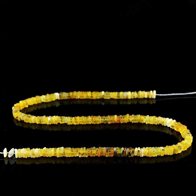 gemsmore:Natural Chryso Phrase Untreated Drilled Beads Strand