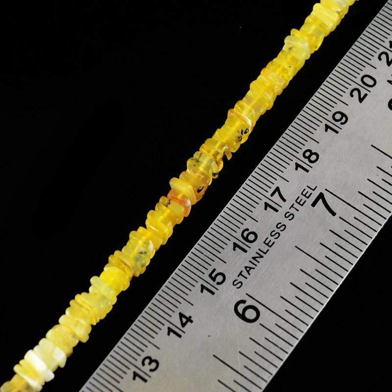 gemsmore:Natural Chryso Phrase Untreated Drilled Beads Strand
