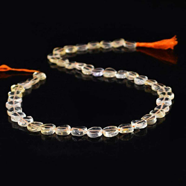 gemsmore:Natural Citrine Beads Strand - Untreated Round Shape Drilled
