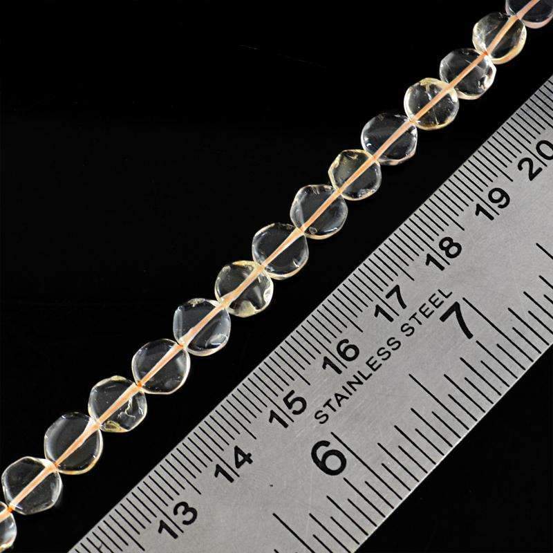 gemsmore:Natural Citrine Beads Strand - Untreated Round Shape Drilled