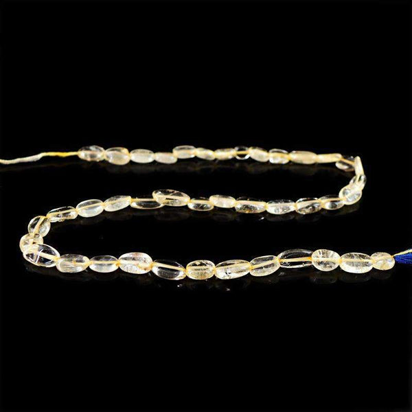 gemsmore:Natural Citrine Drilled Beads Strand - Oval Shape