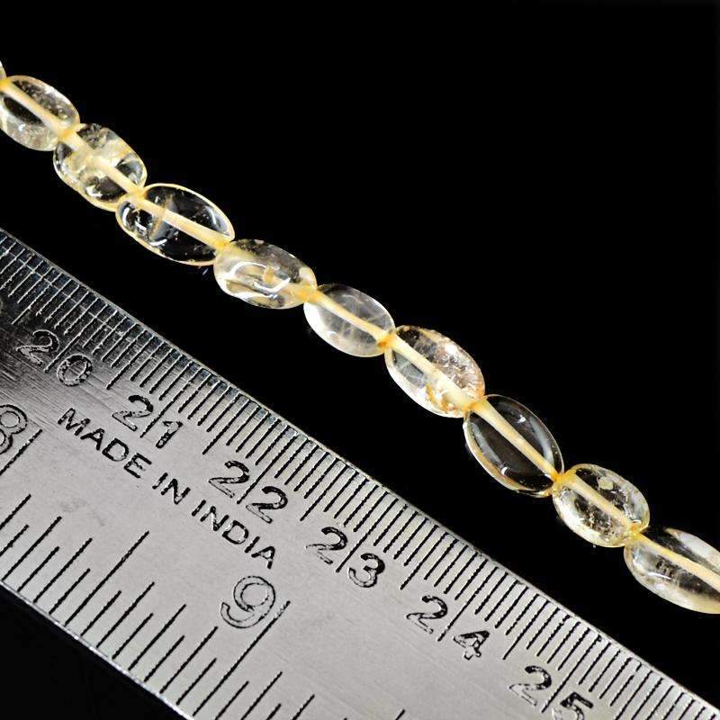 gemsmore:Natural Citrine Drilled Beads Strand - Oval Shape