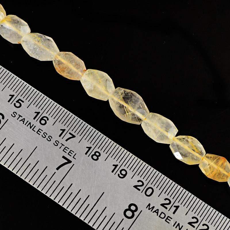 gemsmore:Natural Citrine Oval Shape Beads Strand