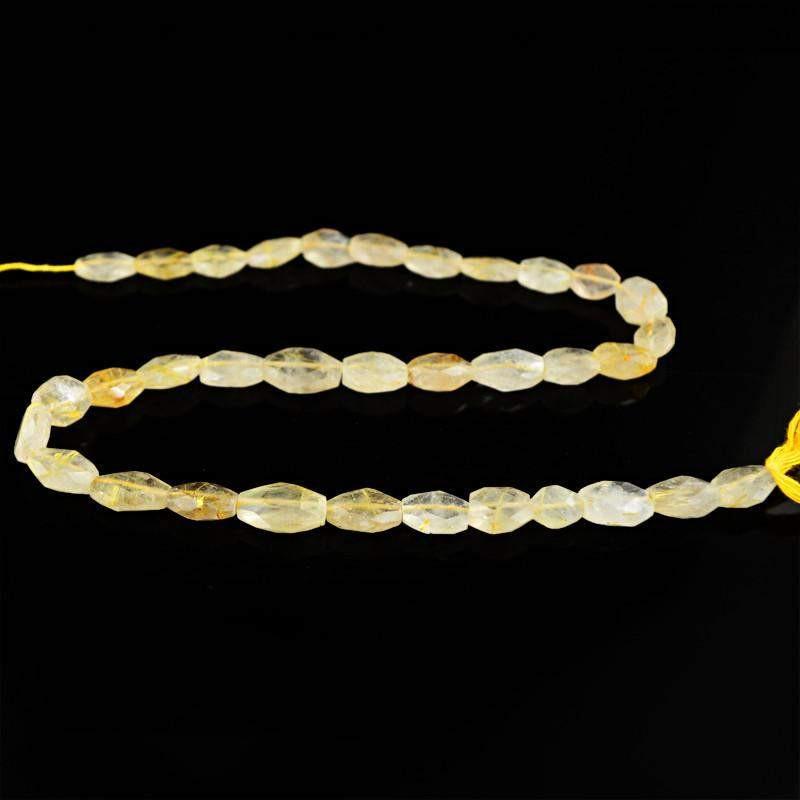 gemsmore:Natural Citrine Oval Shape Beads Strand