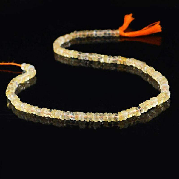 gemsmore:Natural Citrine Round Cut Beads Strand - Untreated Drilled