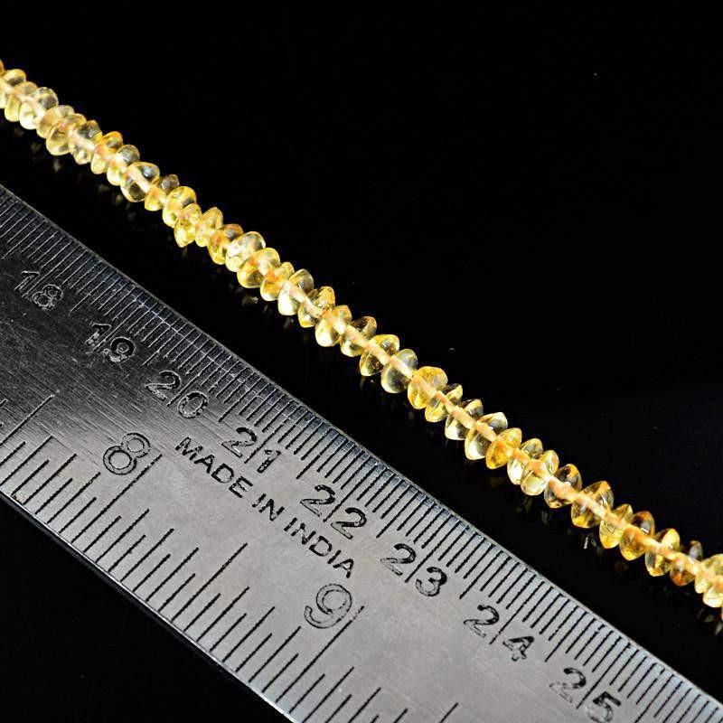 gemsmore:Natural Citrine Round Shape Beads Strand