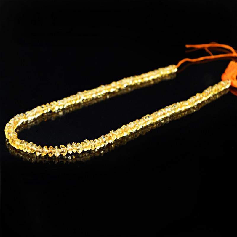 gemsmore:Natural Citrine Round Shape Beads Strand