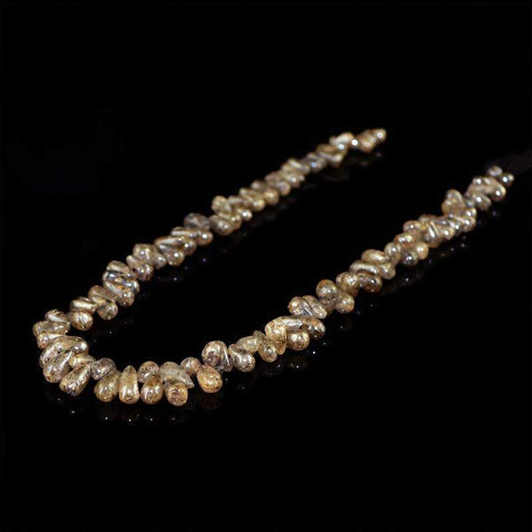 gemsmore:Natural Coated Labradorite Beads Strand - Drilled