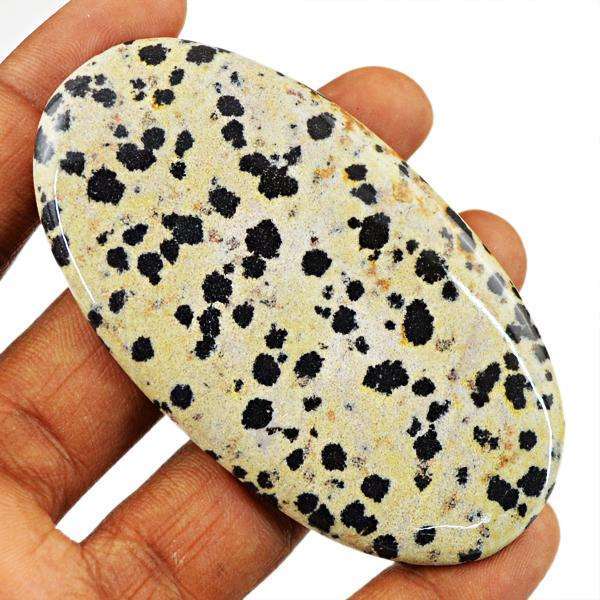 gemsmore:Natural Dalmatian Jasper Oval Shape Loose Gemstone