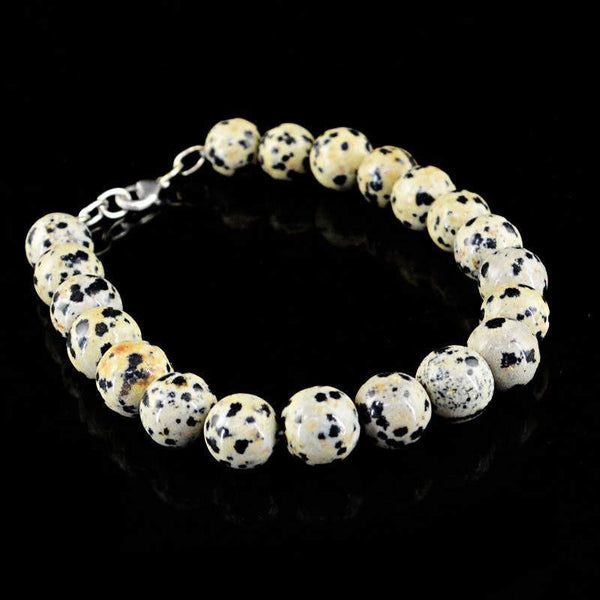 gemsmore:Natural Dalmation Jasper Bracelet Unheated Beads