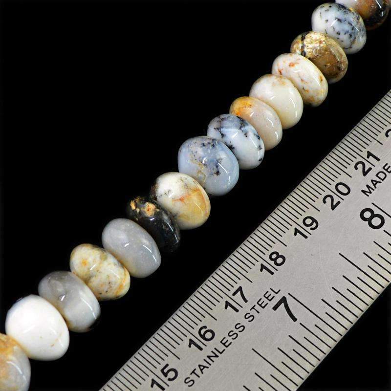 gemsmore:Natural Dendrite Opal Beads Strand - Round Shape Drilled