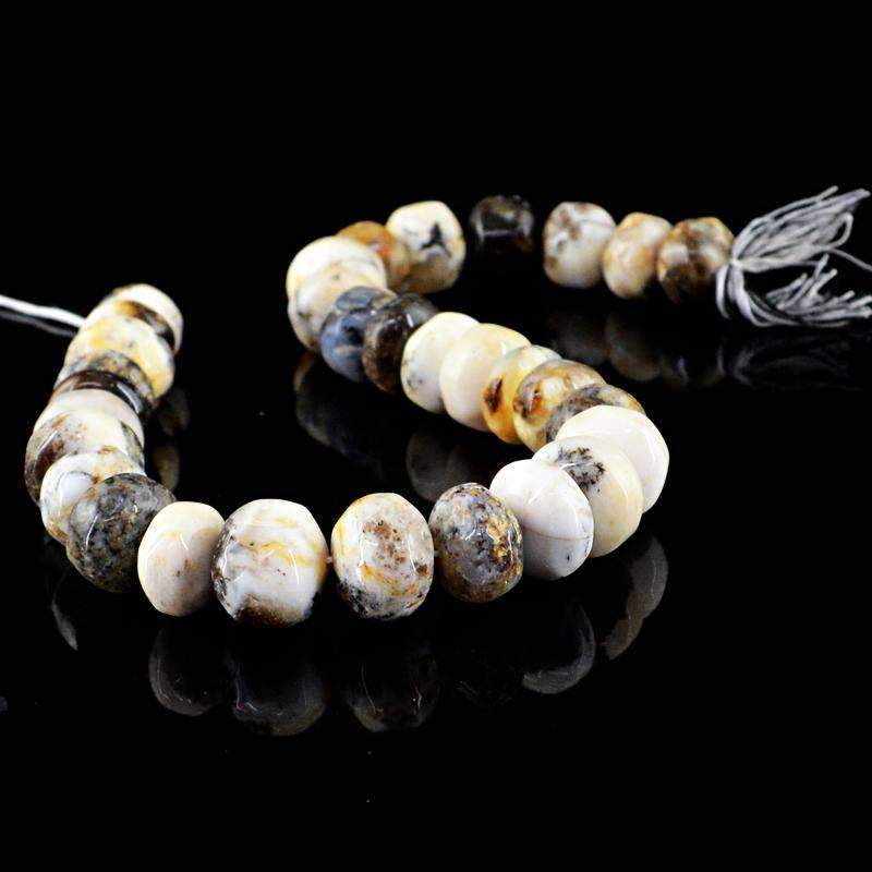 gemsmore:Natural Dendrite Opal Beads Strand Round Shape Drilled