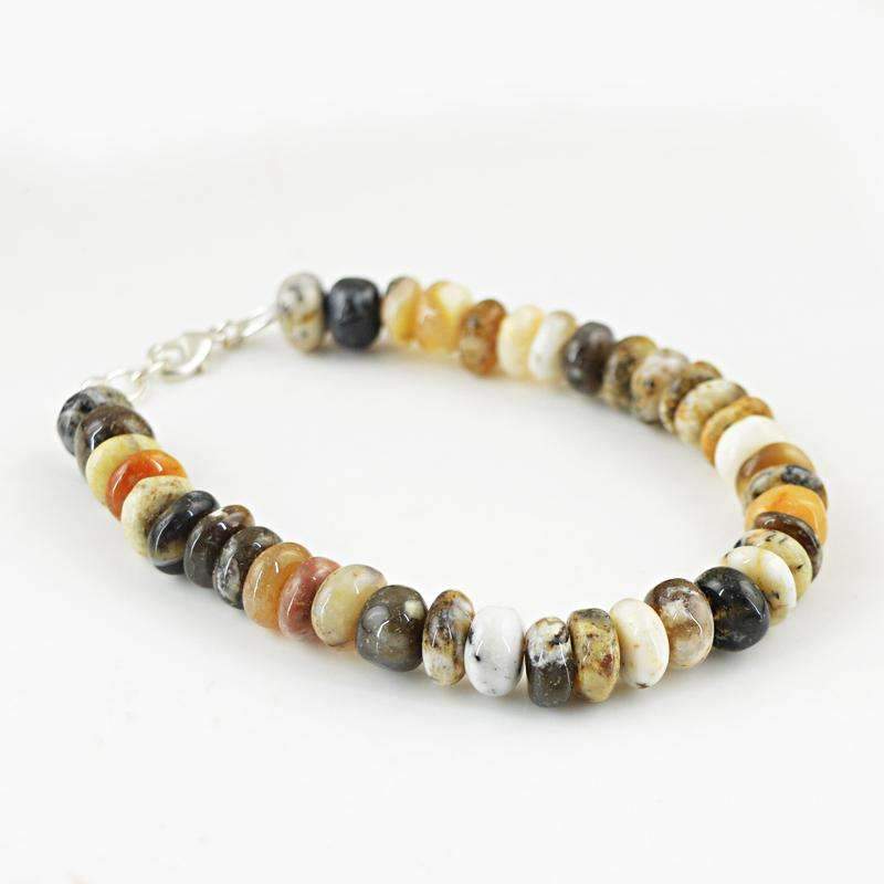 gemsmore:Natural Dendrite Opal Bracelet Round Shape Beads