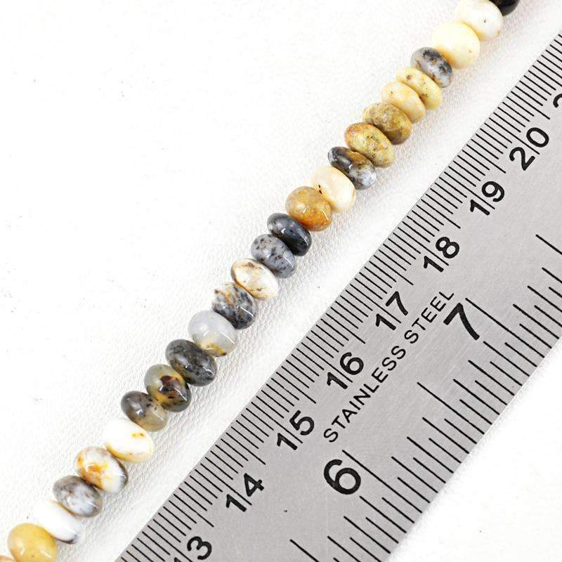 gemsmore:Natural Dendrite Opal Drilled Beads Strand - Round Shape