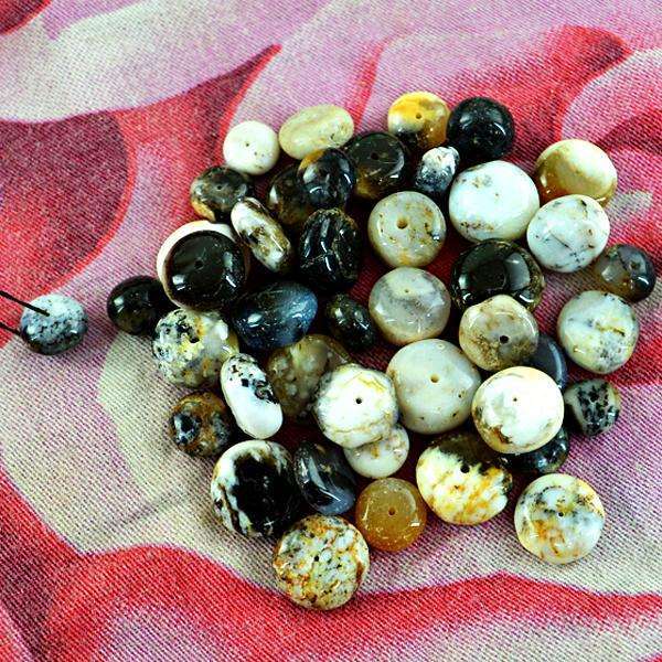 gemsmore:Natural Dendrite Opal  Round Shape Drilled Beads Lot