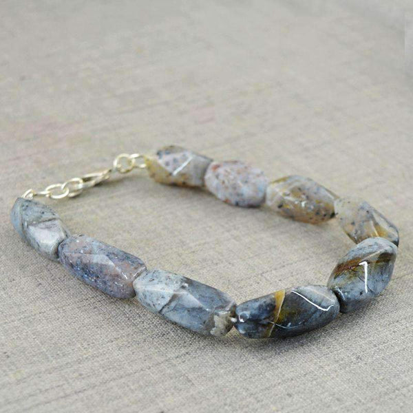 gemsmore:Natural Dendrite Opal Untreated Beads Bracelet