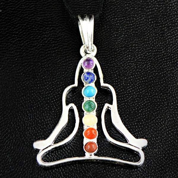 gemsmore:Natural Designer Seven Chakra Crystal Healing Pendant