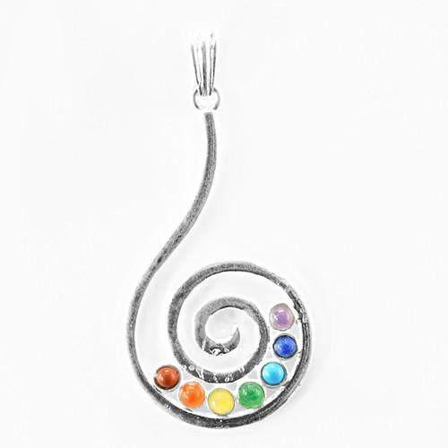 gemsmore:Natural Designer Seven Chakra Healing Pendant