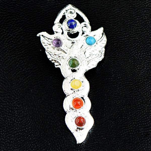 gemsmore:Natural Designer Seven Chakra Healing Pendant