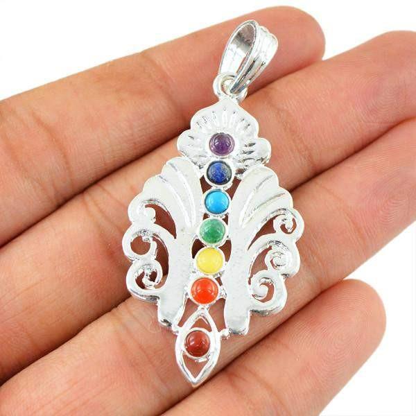 gemsmore:Natural Designer Seven Chakra Healing Pendant