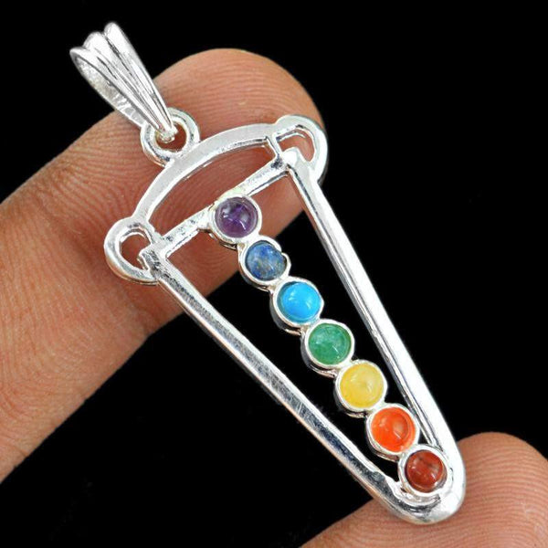 gemsmore:Natural Designer Seven Chakra Healing Pendant