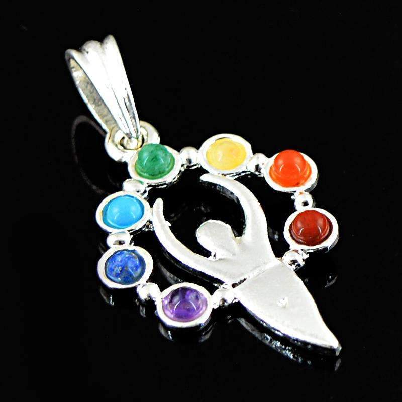 gemsmore:Natural Designer Seven Chakra Healing Pendant