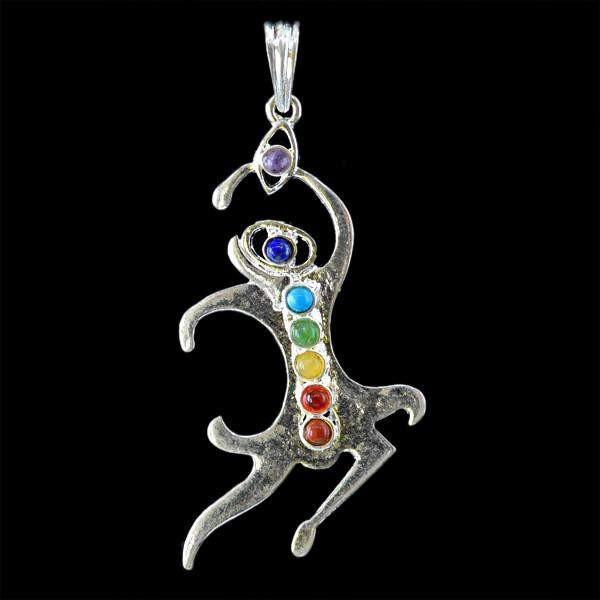 gemsmore:Natural Designer Seven Chakra Reiki Healing Pendant