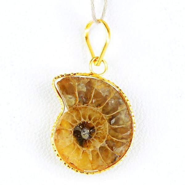 gemsmore:Natural Designer Untreated Ammonite Pendant