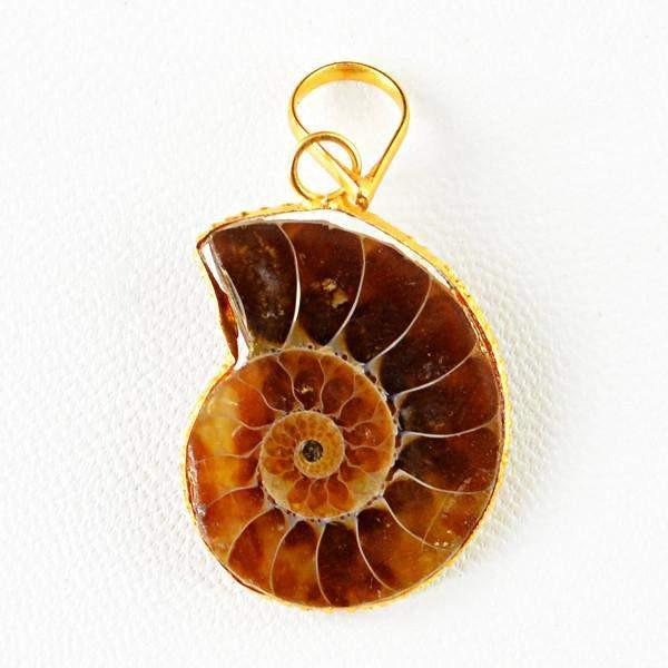 gemsmore:Natural Designer Untreated Ammonite Pendant