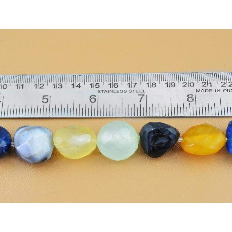gemsmore:Natural Drilled Agate & Multicolor Onyx Faceted Beads Strand