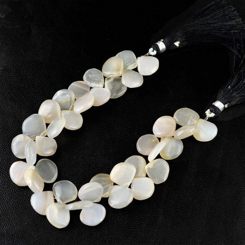 gemsmore:Natural Drilled Agate Untreated Beads Strand