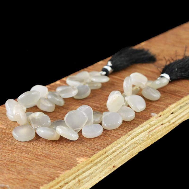 gemsmore:Natural Drilled Agate Untreated Beads Strand