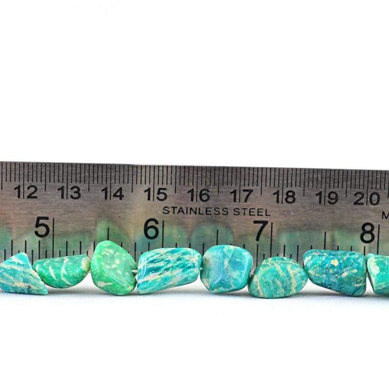 gemsmore:Natural Drilled Amazonite Beads Strand