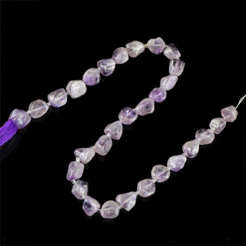 gemsmore:Natural Drilled Bi-Color Amethyst Untreated Beads Strand