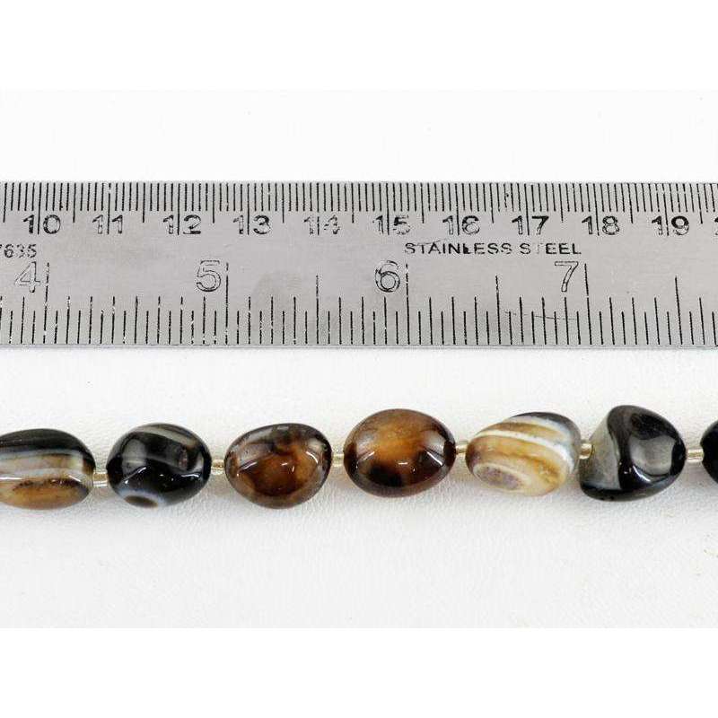 gemsmore:Natural Drilled Black Onyx Beads Strand