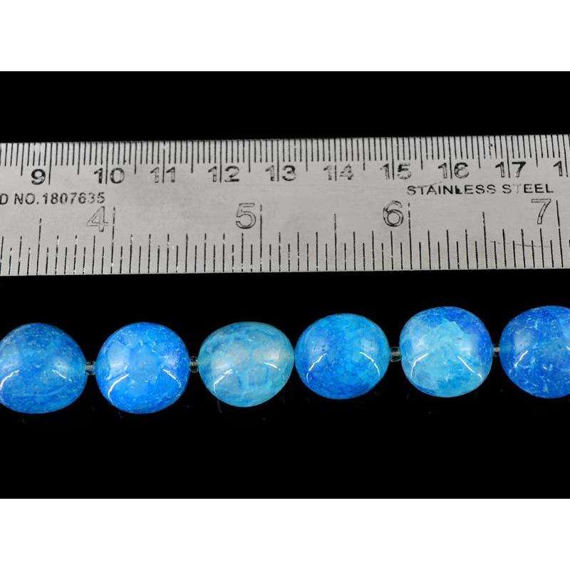 gemsmore:Natural Drilled Blue Onyx Beads Strand - Untreated